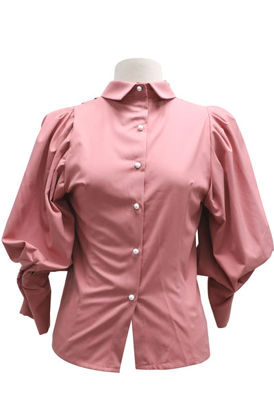 Soleil Pintuck Puff Sleeve Blouse