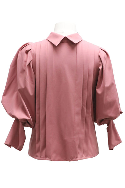 Soleil Pintuck Puff Sleeve Blouse