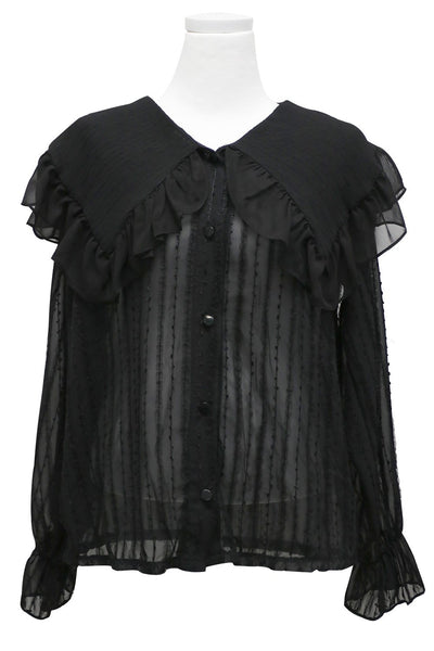 Claire Ruffled Puritan Collar Blouse