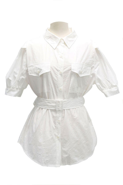 Ryleigh Puff Sleeve Shirt w/Belt