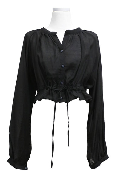 Kiara Crop Shirt w/Drawstring Hem