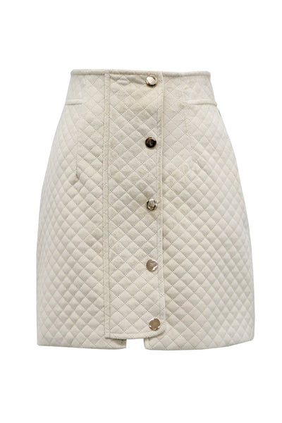 Dana Embossed Button Skirt