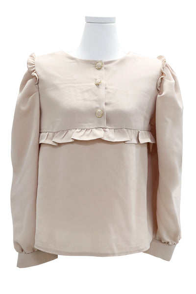 Scarlett Puff Sleeve Trim Blouse