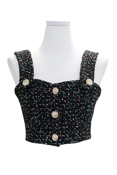 Evelyn Tweed Crop Top