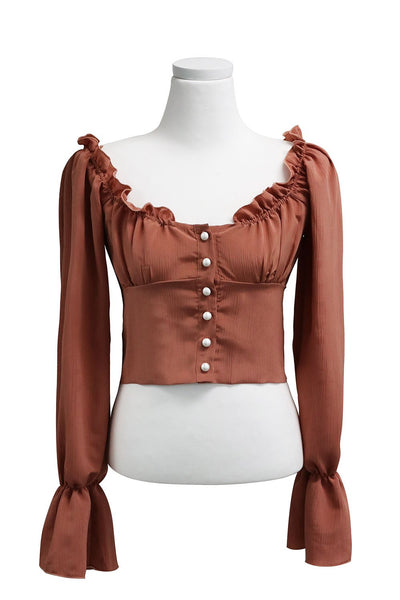 Rowan Ruffle Neck Crop Blouse