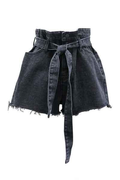 Nancy Raw Edge Belted Shorts