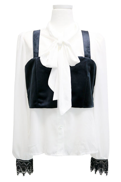 Simone Velvet Bustier Blouse