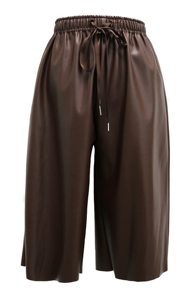 Nevaeh Pleather Knee Length Pants