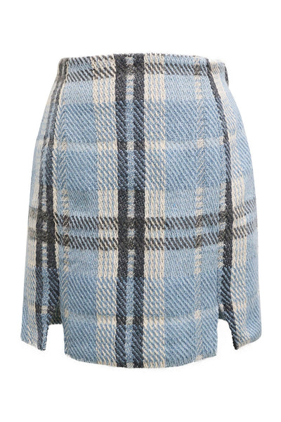 Melody Fuzzy Plaid Skirt