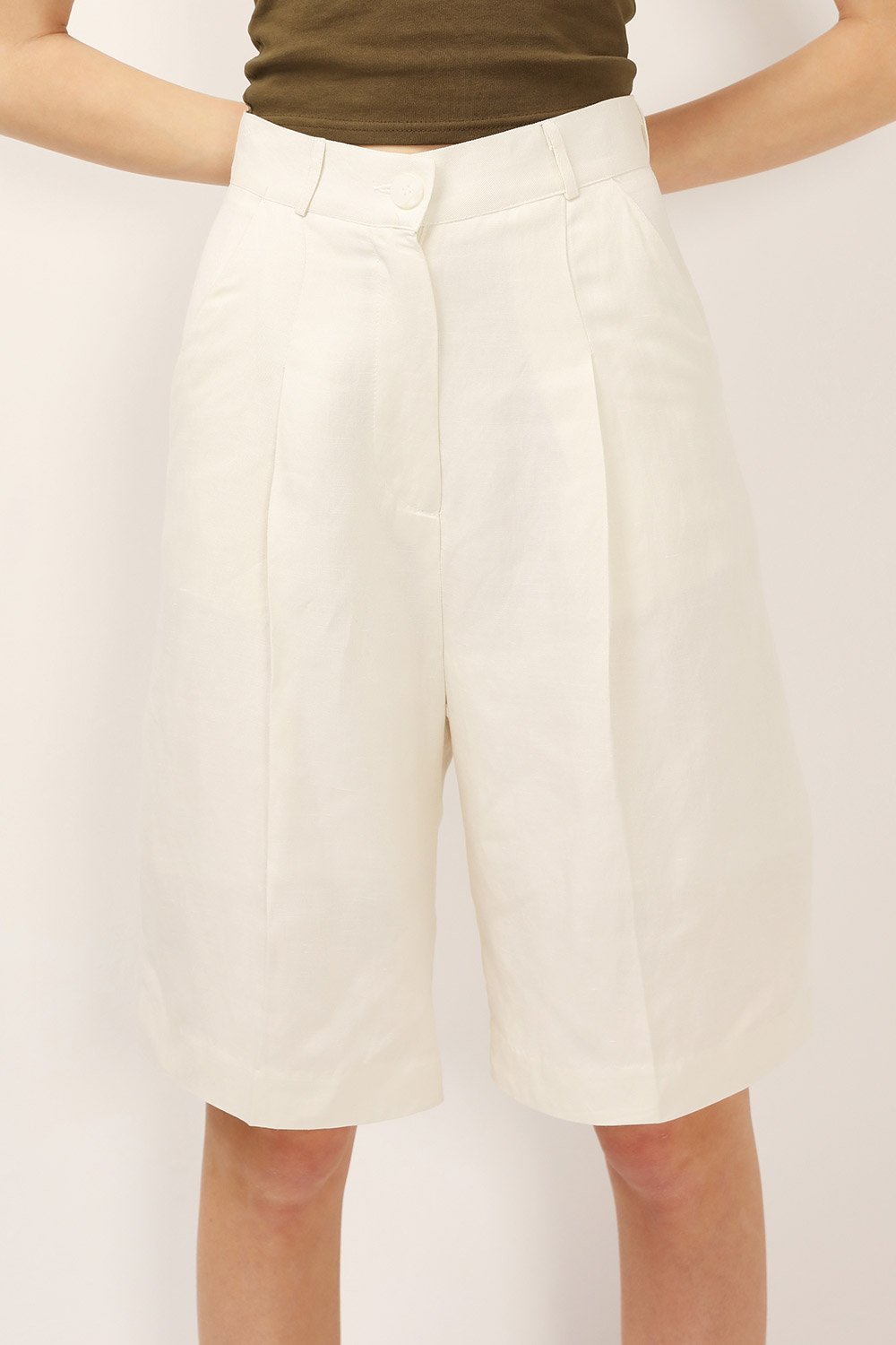 Veronica Pintuck Bermuda Shorts