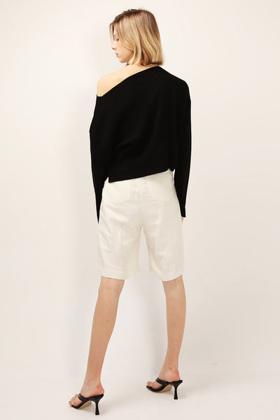 Vera Boat Neck Ribbed Knit Top