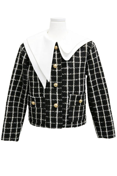 Ann Asymmetric Collar Boucle Jacket