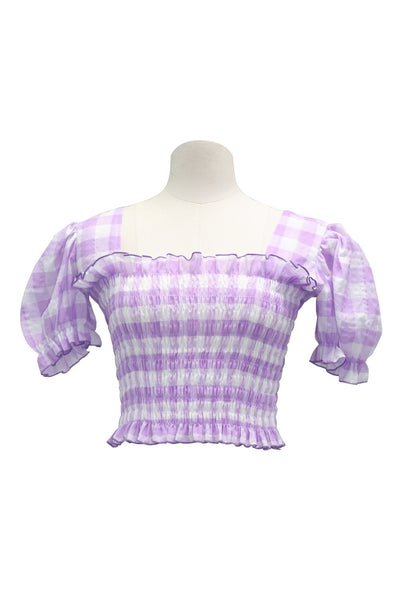 Corinne Gingham Smocked Top