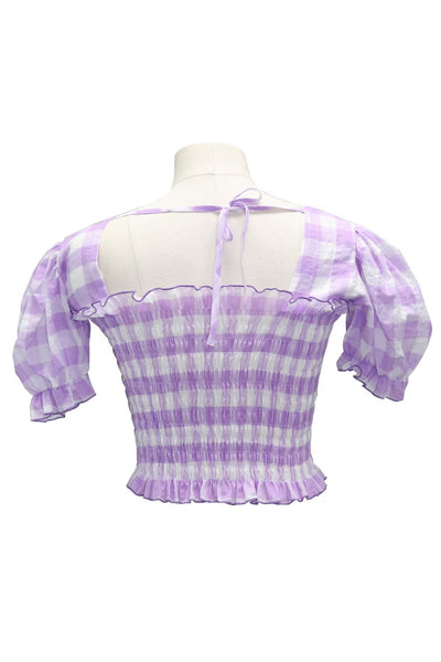 Corinne Gingham Smocked Top