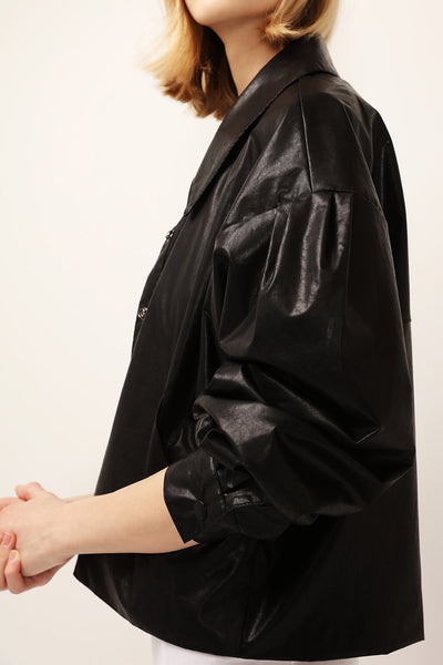 Mia Puff Sleeve Pleather Jacket