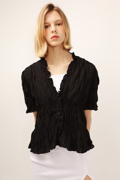 Journey Crinkled Plunge Blouse