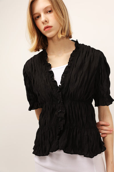 Journey Crinkled Plunge Blouse