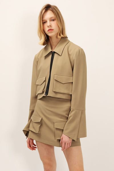 Nina Slit Cuff Cropped Jacket