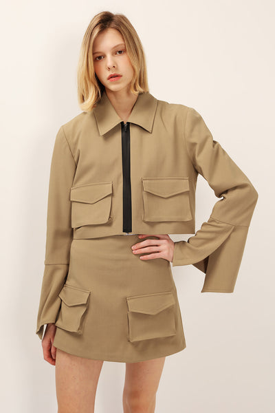 Nina Slit Cuff Cropped Jacket