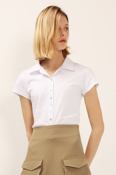 Olivia Cropped Button Shirt