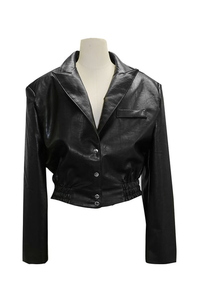 Elizabeth Cropped Pleather Jacket