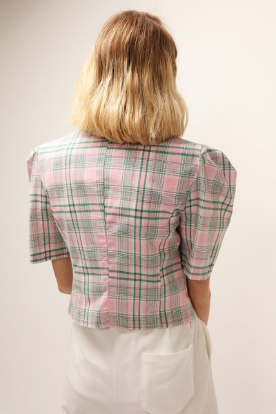 Olivia Plaid Cropped Jacket