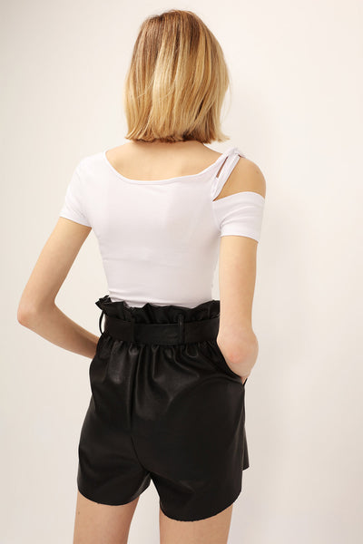 Margot Paperbag Pleather Shorts