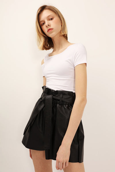 Margot Paperbag Pleather Shorts