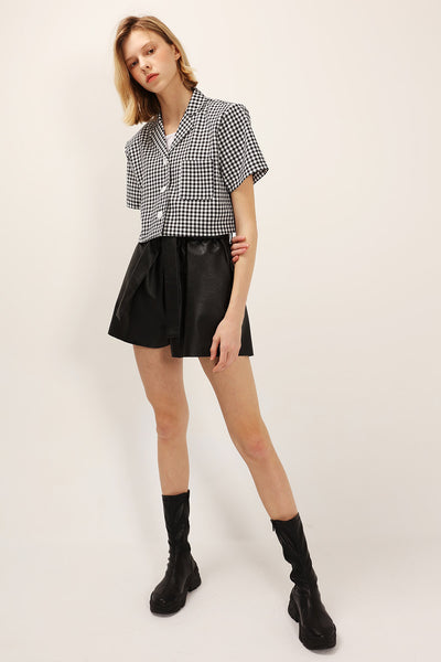 Mia Houndstooth Cropped Jacket