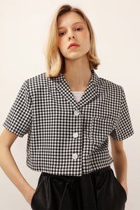 Mia Houndstooth Cropped Jacket