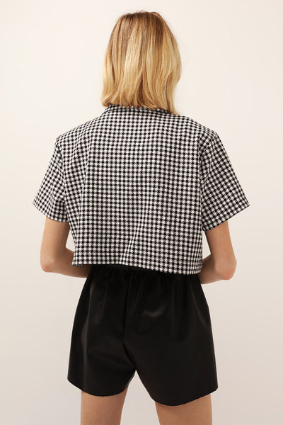 Mia Houndstooth Cropped Jacket