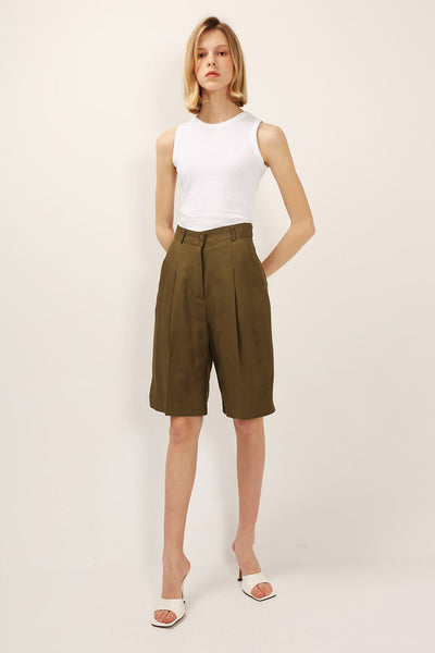 Veronica Pintuck Bermuda Shorts