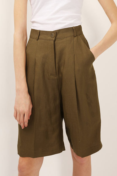 Veronica Pintuck Bermuda Shorts