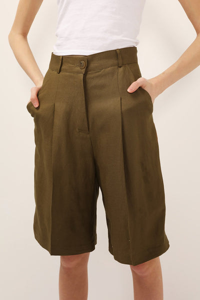 Veronica Pintuck Bermuda Shorts