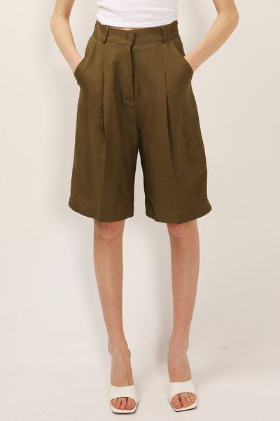 Veronica Pintuck Bermuda Shorts