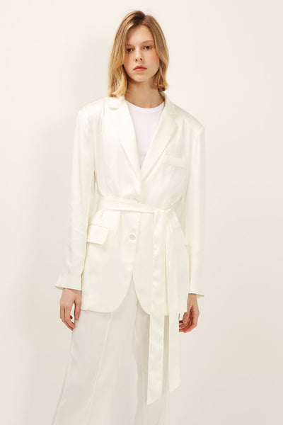 Cassidy Satin Jacket w/Belt