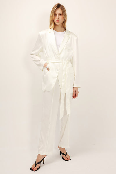 Cassidy Satin Jacket w/Belt