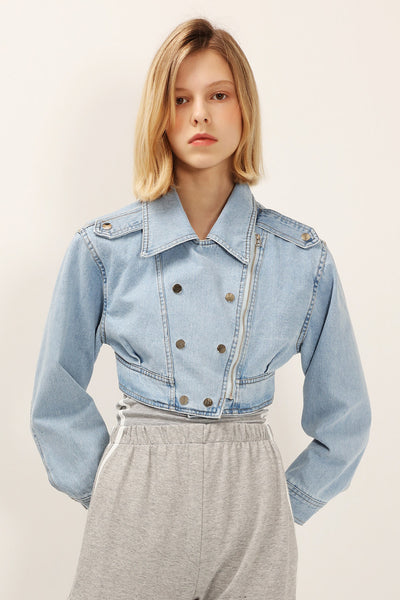 Serena Cropped Denim Jacket