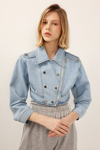 Serena Cropped Denim Jacket