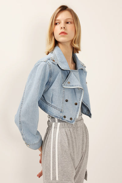 Serena Cropped Denim Jacket