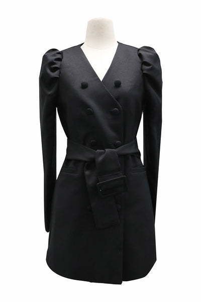 Penelope Puff Sleeve Belted Blazer Dress