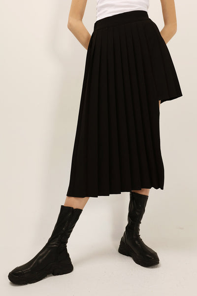 Logan Asymmetric Pleated Skirt