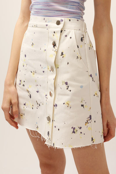 Ashley Painting Print Raw Edge Skirt