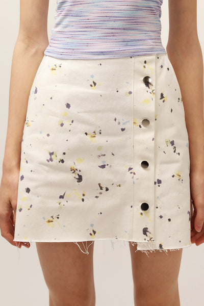 Ashley Painting Print Raw Edge Skirt