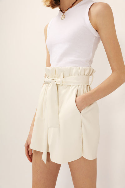 Margot Paperbag Pleather Shorts