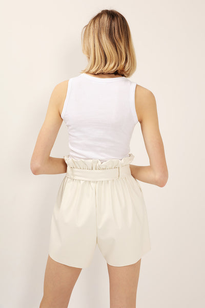 Margot Paperbag Pleather Shorts