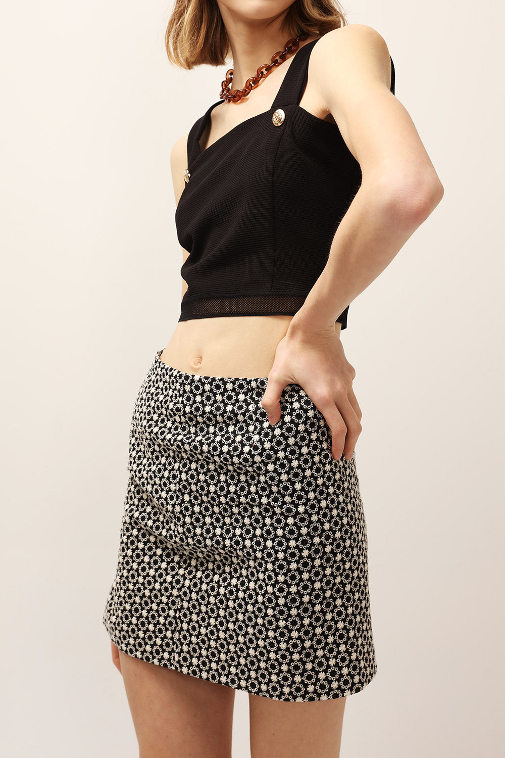 Audrey Flower Embroidered Skirt