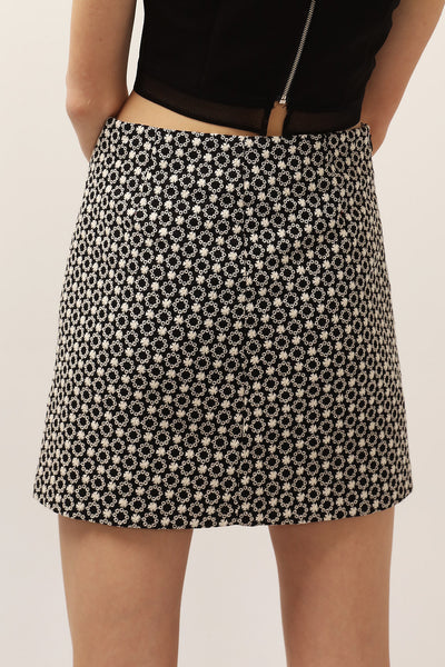 Audrey Flower Embroidered Skirt