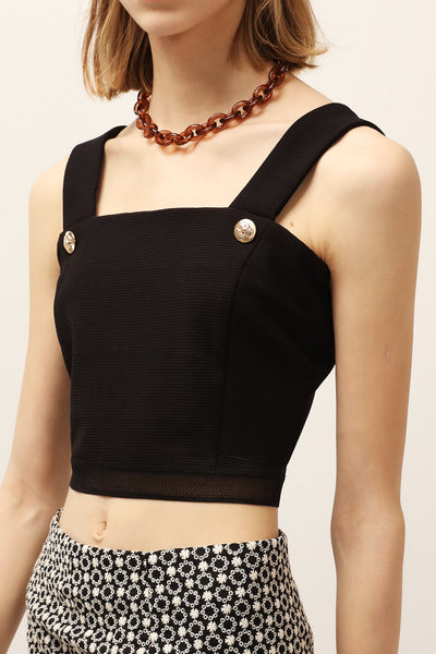 Kelly Mesh Hem Crop Top