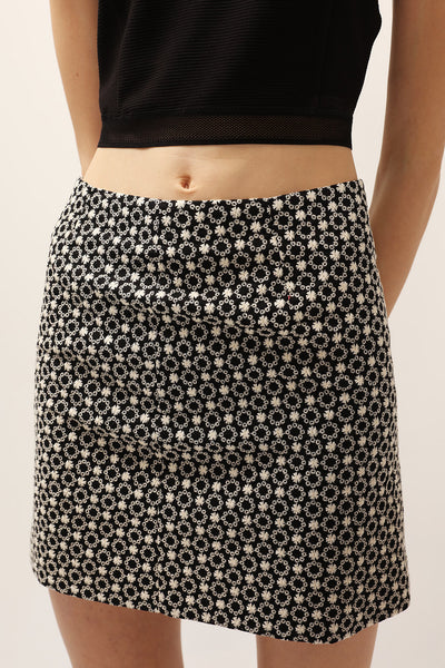 Audrey Flower Embroidered Skirt